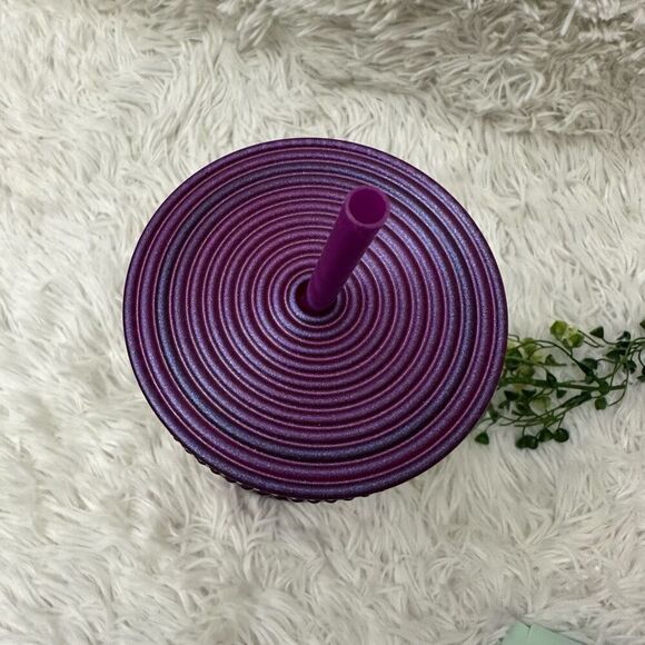 Starbucks Spring 2024 Metalic Magenta 24oz. Cold Tumbler Cup with straw NEW - Picture 2 of 5